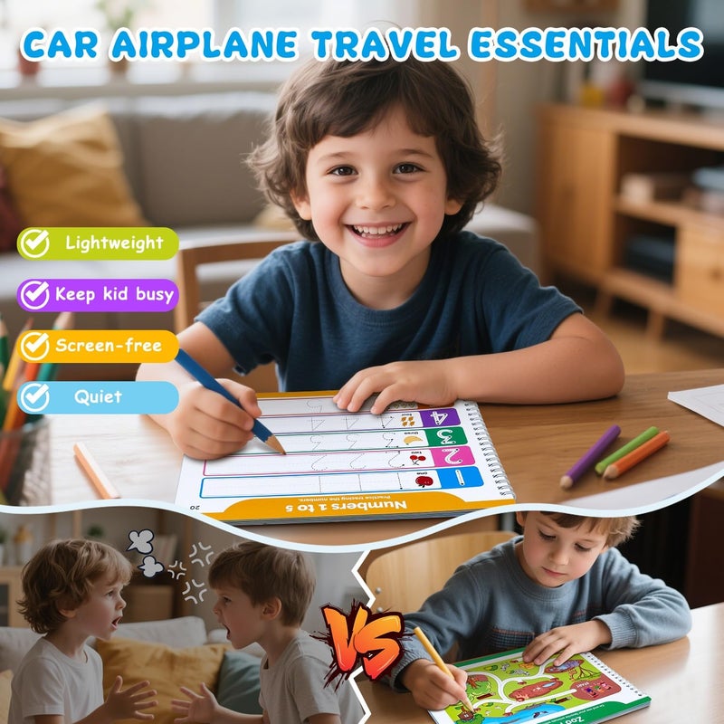Justification leftBC Preschool Dry Erase Learning Workbook for Kids Ages 3-5 – Reusable Tracing Book for Letters A-Z, Shapes & Lines – Use with Dry Erase Markers – Handwriting & Fine Motor Skills Practiceactice - Image 5